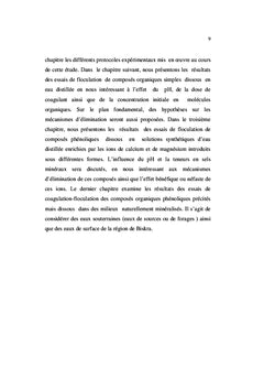 Effet de la dureté sur la coagulation des composés phénoliques