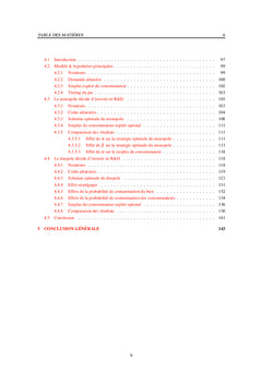 Consequences du risque de recherche & developpement essais theoriques