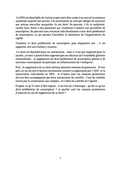 Le droit préférentiel de souscription