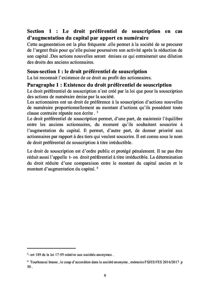 Le droit préférentiel de souscription