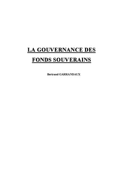La gouvernance des fonds souverains