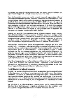 L'EXÉCUTION DE LA MESURE D'ARRESTATION IMMÉDIATE