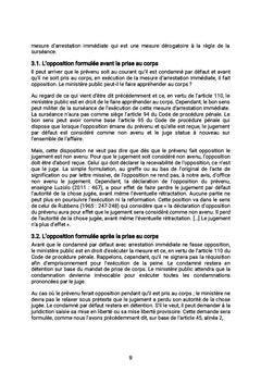L'EXÉCUTION DE LA MESURE D'ARRESTATION IMMÉDIATE