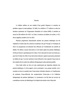 Effets education infirmiere sur l'adhesion therapeutique des DT2-Liban