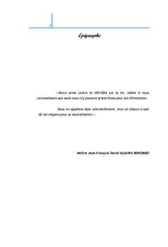 De la prevention du VIH et de la protection des droits des PVV en RDC