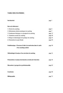 Processus d'aide à la motivation dans le cadre d'un coaching scolaire