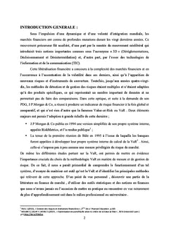 Etude comparative des méthodes de calcul de la Value-At-Risk