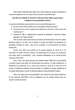 Etude comparative des méthodes de calcul de la Value-At-Risk