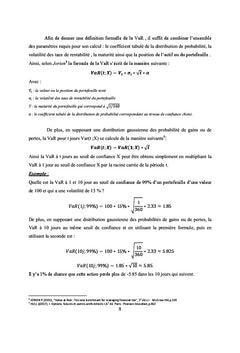 Etude comparative des méthodes de calcul de la Value-At-Risk