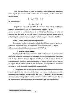 Etude comparative des méthodes de calcul de la Value-At-Risk