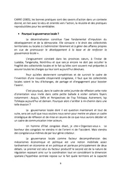 Booster l'avenir de l'ISP TSHIKAPA à travers la gouvernance locale