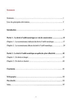 Le droit à l'oubli numérique: bilan et perspectives