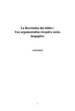 La récréation des fables