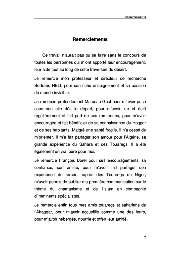 L'homme et l'invisible chez les Touaregs de l'Ahaggar Tome 1