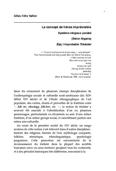 Le concept du héros imprévisible dans le système religieux yorùbá