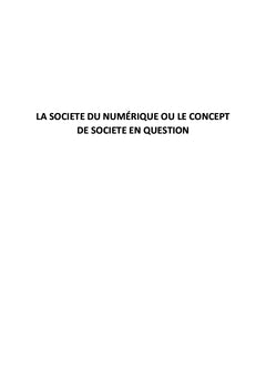 La société du numérique ou le concept de société en question