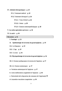 La torsion du grand epiploon: Diagnostic et traitement