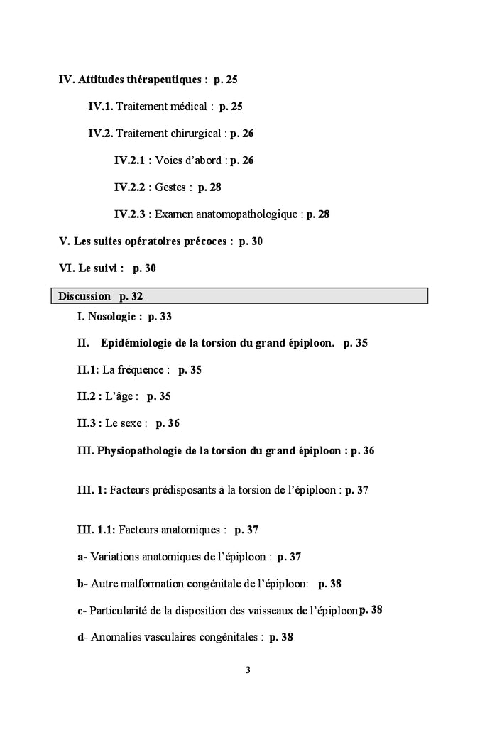 La torsion du grand epiploon: Diagnostic et traitement