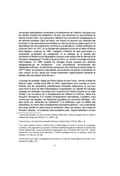 Les professeurs et l'enseignement de l'Histoire