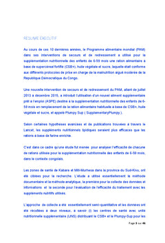 Efficacite comparee des produits nutritionnels Supercereal/Plumpy Sup