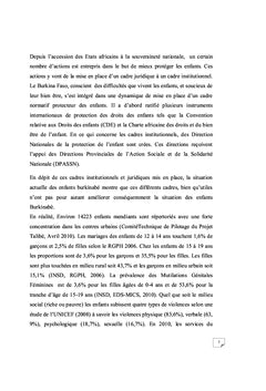 Analyse cadre juridique/institutionnel Burkina Faso protection enfant