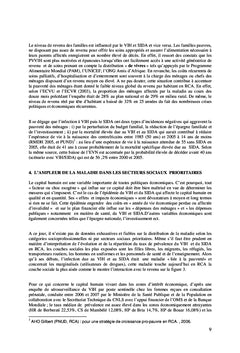 Intégration du VIH et SIDA au processus macroéconomique en RCA