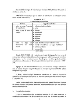 Divergences de traduction des termes touristiques fr-esp-fr