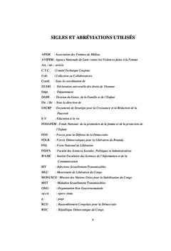 Le viol et les violences sexuelles au Sud-Kivu: Analyse d'une pratique