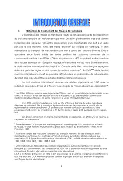 La Responsabilite du Transporteur de Marchandises par Mer selon les RH