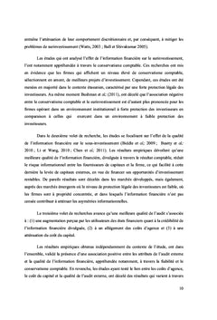 L'Impact de la Qualite du Resultat Comptable