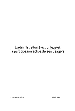 L'e-administration et la participation active de ses usagers