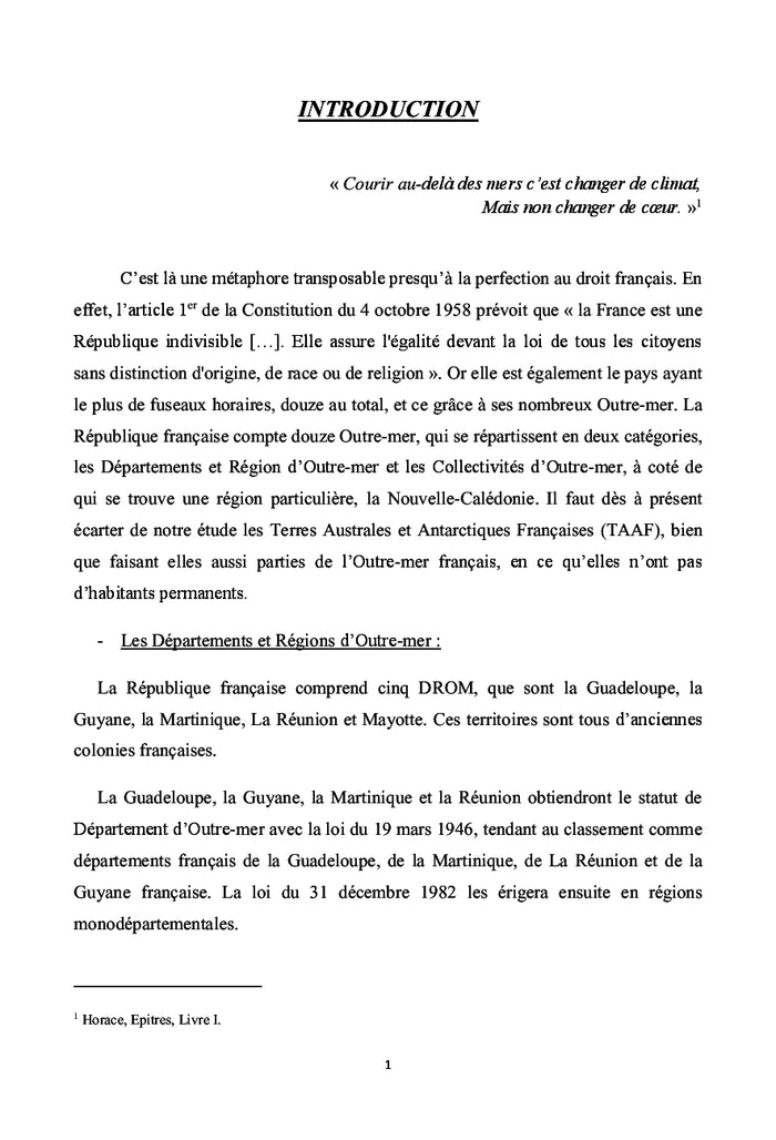 L'adaptabilite du droit de la concurrence aux Outre-mer