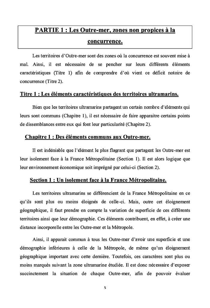 L'adaptabilite du droit de la concurrence aux Outre-mer