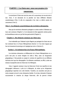 L'adaptabilite du droit de la concurrence aux Outre-mer