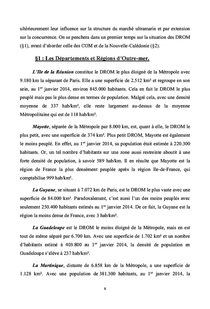 L'adaptabilite du droit de la concurrence aux Outre-mer