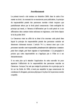 Responsabilite penale des personnes morales au Cameroun avant 2016