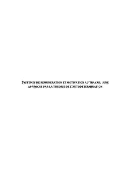 Systèmes de rémunération et motivation au travail