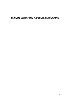 Le Code switching A l'ecole marocaine