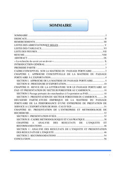 Maîtrise du passage portuaire et performance d'une entreprise