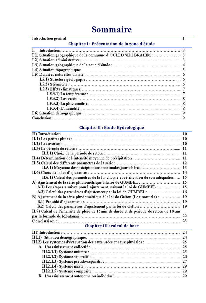 Conception et dimensionnement d'un réseau d'assainissement