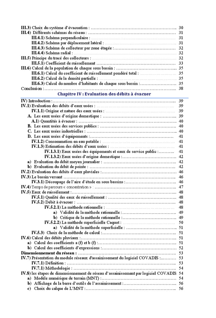 Conception et dimensionnement d'un réseau d'assainissement