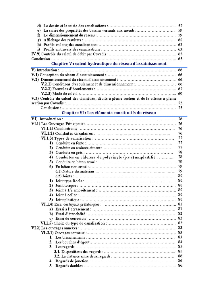Conception et dimensionnement d'un réseau d'assainissement