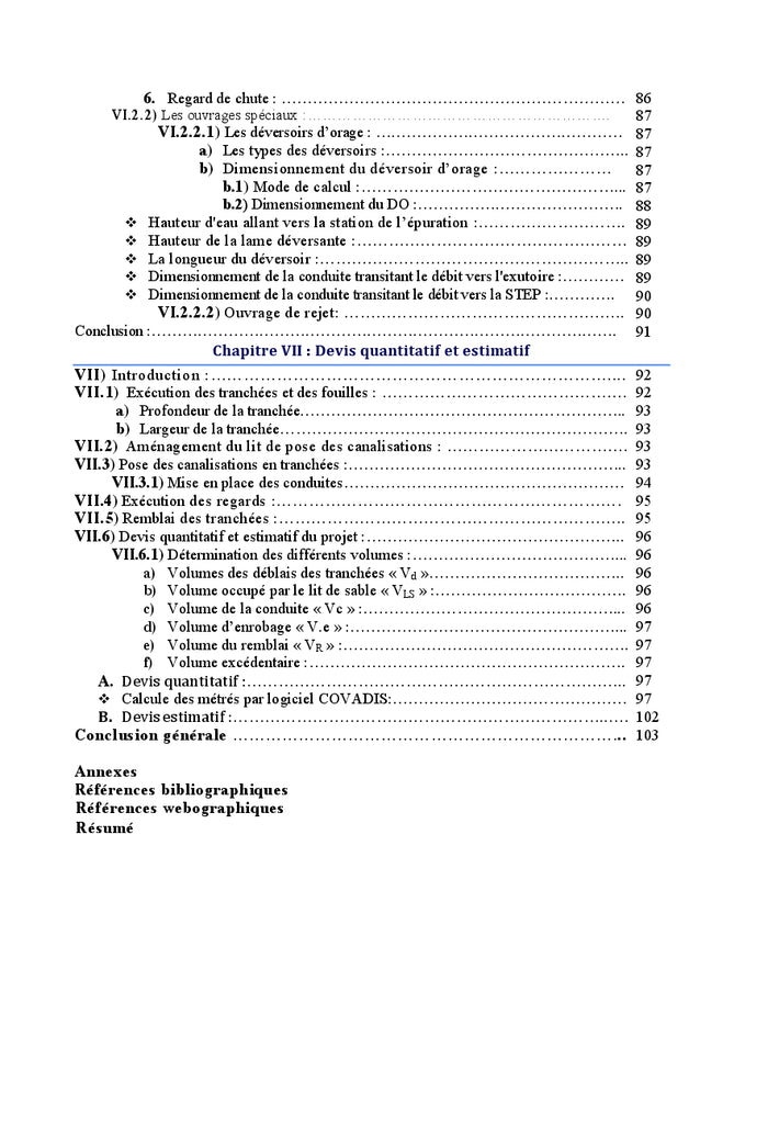 Conception et dimensionnement d'un réseau d'assainissement