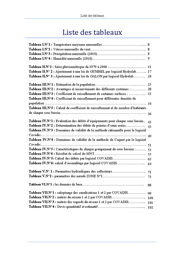 Conception et dimensionnement d'un réseau d'assainissement
