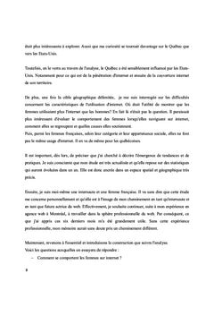 L'Utilisation d'Internet par les Québécoises et les Françaises
