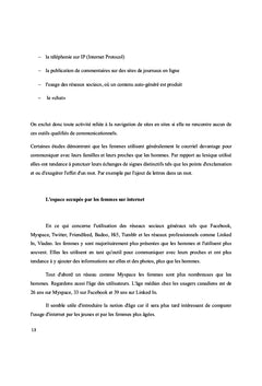 L'Utilisation d'Internet par les Québécoises et les Françaises