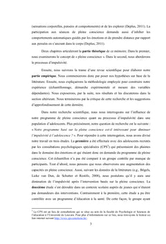Pleine conscience et impulsivité à l'adolescence