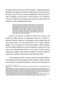 L'oeuvre romanesque d'Alex La Guma