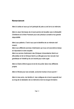 Consequences financieres de l'hospitalisation