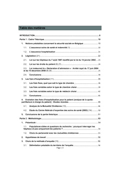 Consequences financieres de l'hospitalisation